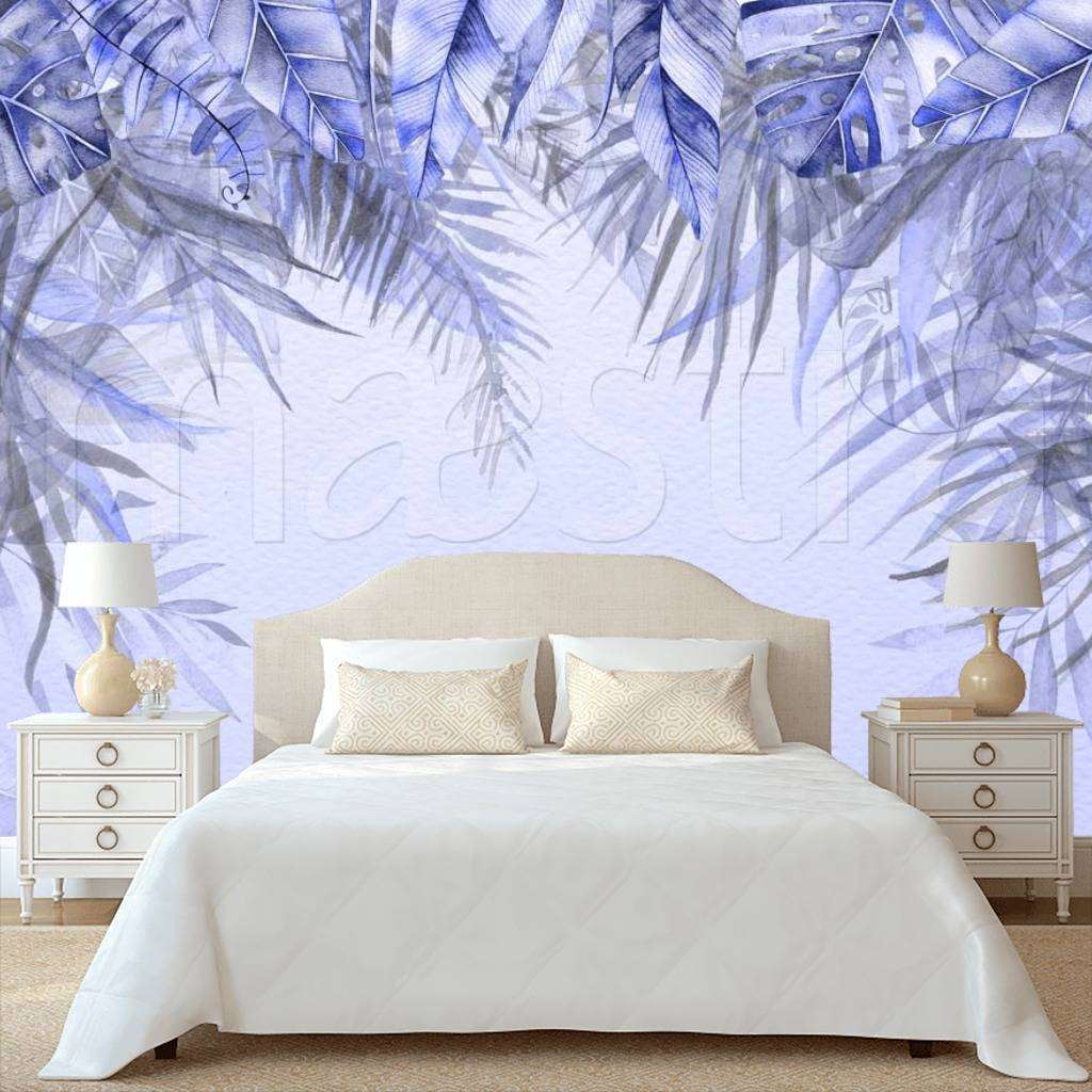 Фотообои в интерьере папоротники над головой  7-783 фото