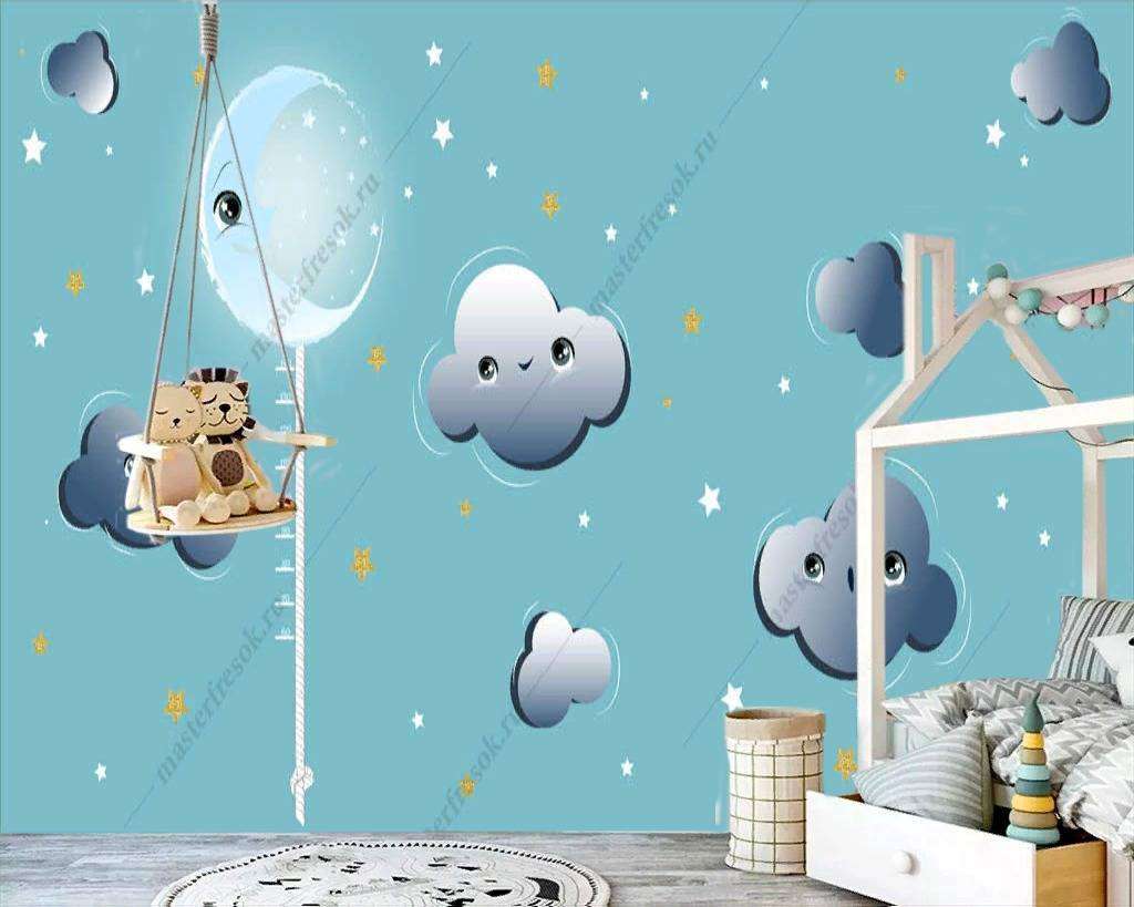 Фотообои в интерьере облака смешные  12-853 фото