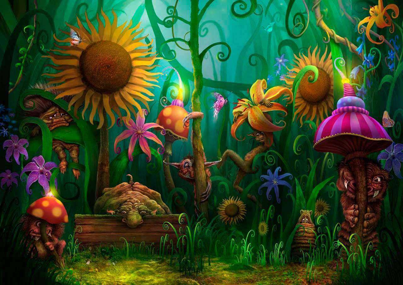 Фотообои в интерьере волшебная поляна  8-308 фото