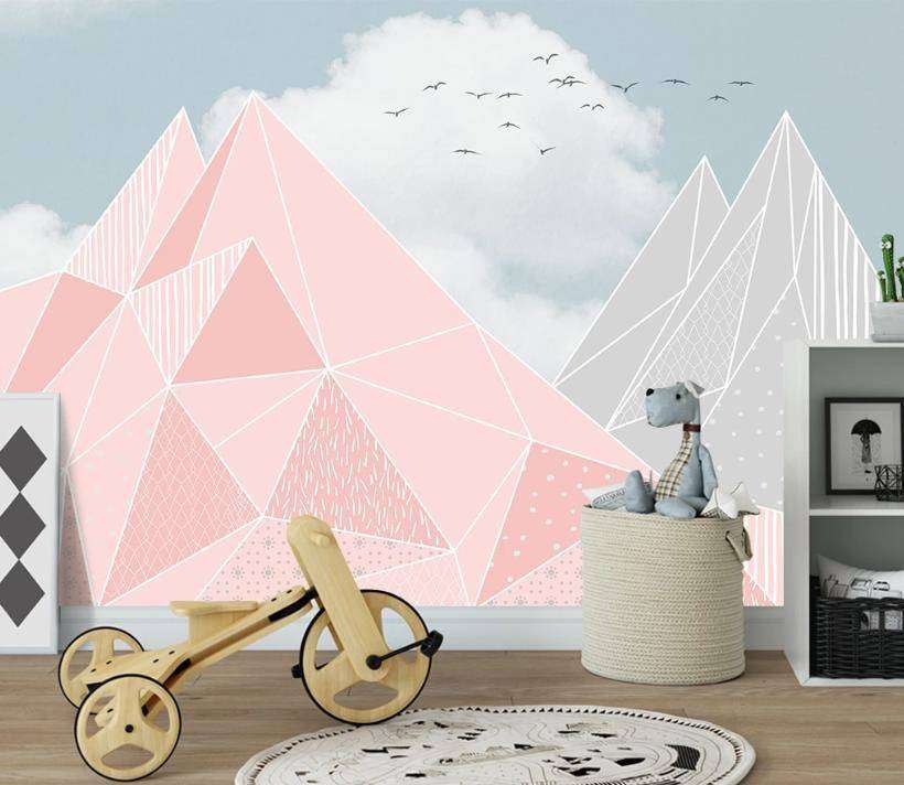 Фотообои Бесшовные обои на стену:  Горы розовые. Артикул: 15-061  