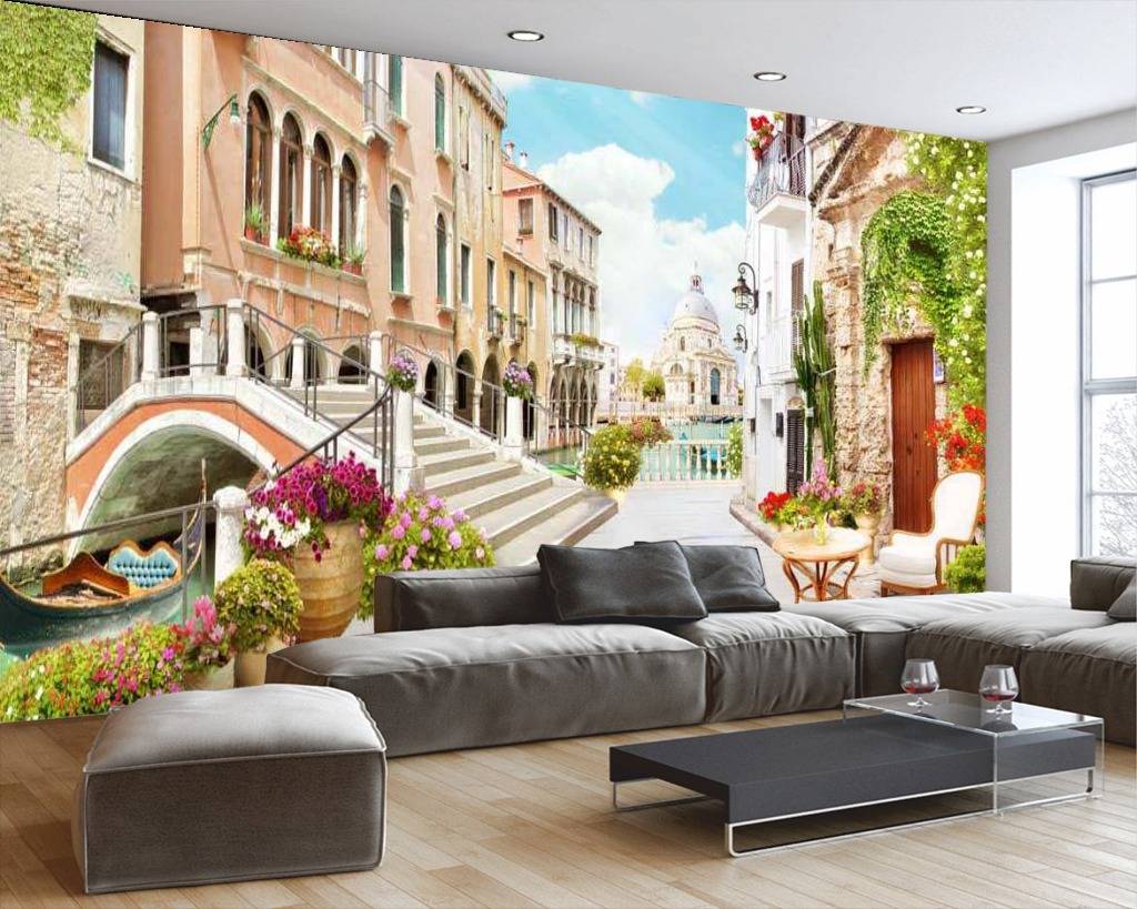 Фотообои Улочка Венеции в цветах  17-0030