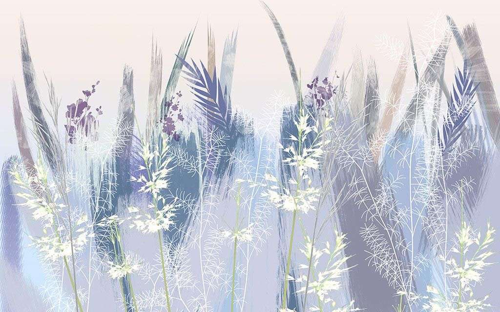 Фотообои в интерьере абстракция полевые цветы  9-1806 фото