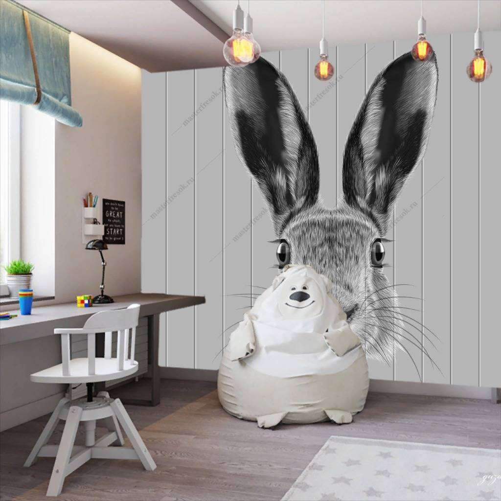 Фотообои в интерьере кролик  14-160 фото
