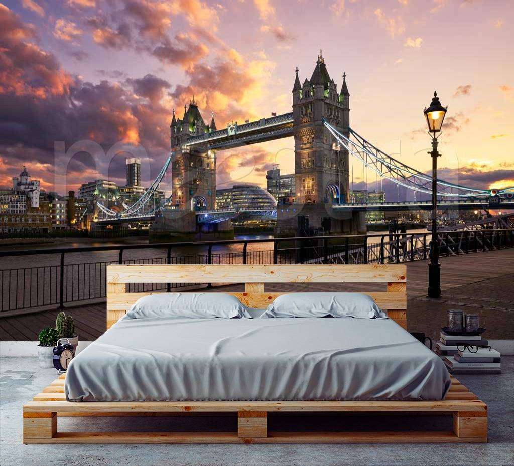 Фотообои в интерьере вечерняя набережная лондона  9-538 фото