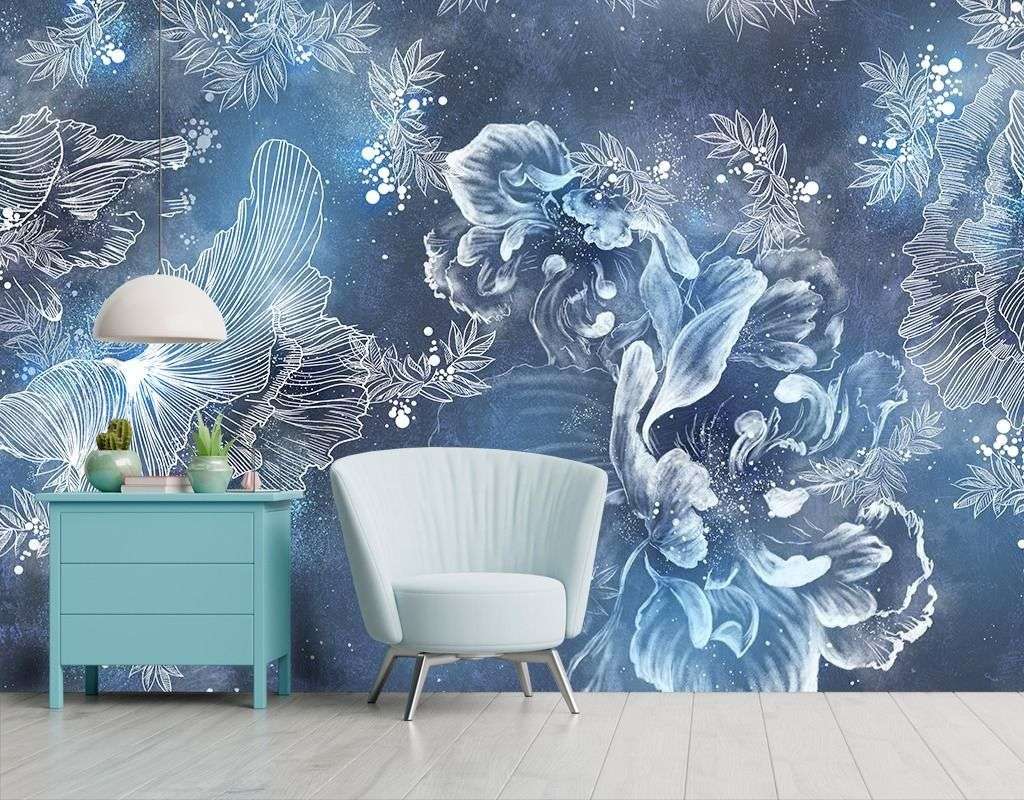 Фотообои в интерьере зимние узоры  9-1631 фото