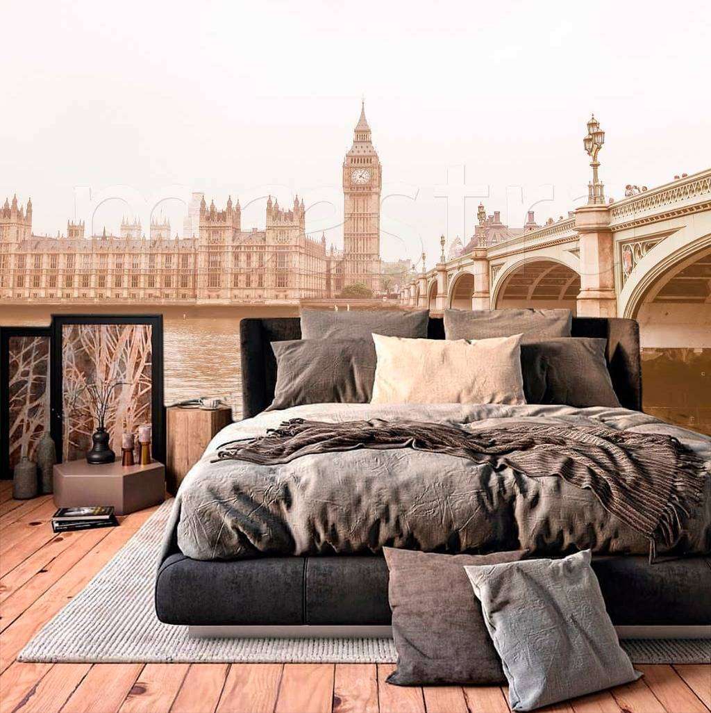 Фотообои в интерьере лондон светлый  9-447 фото