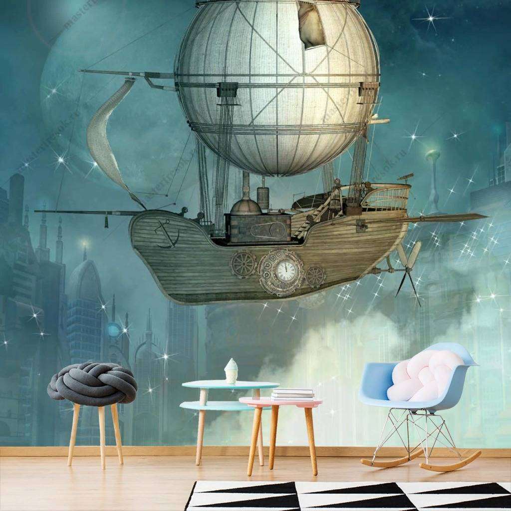 Фотообои в интерьере летающий корабль  12-1177 фото