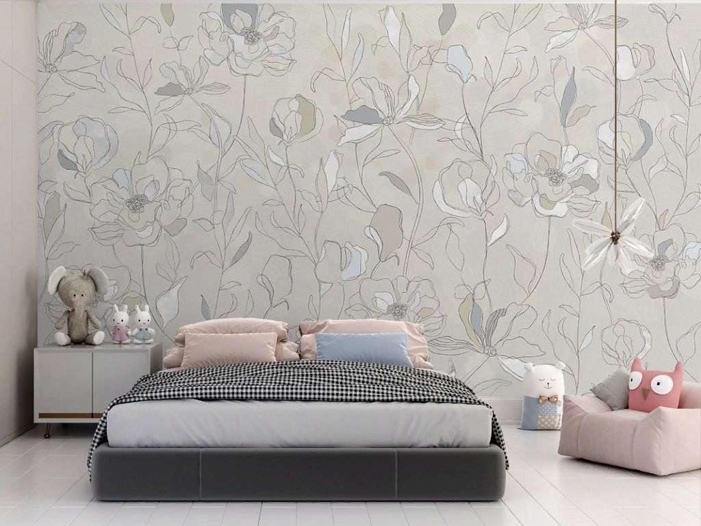 Фотообои в интерьере фон цветочный  9-1988 фото