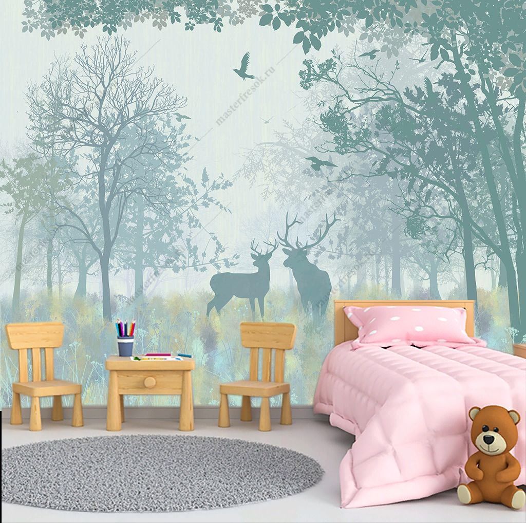 Фотообои Лес в зеленых оттенках  12-1475