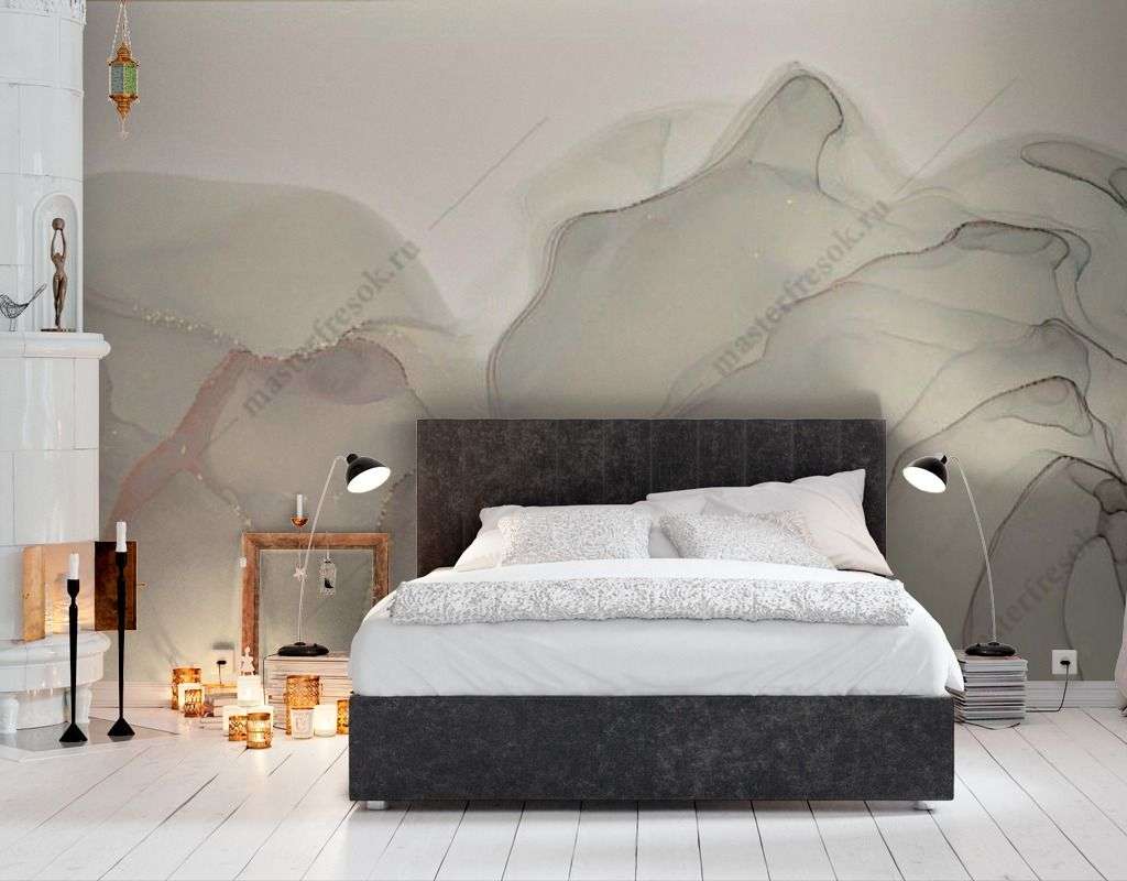 Фотообои в интерьере акварельный мрамор  9-1565 фото