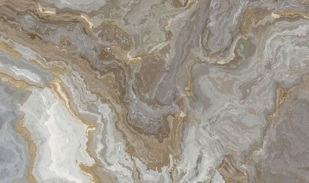 Фотообои в интерьере флюид арт серый мрамор золото  9-1012 фото