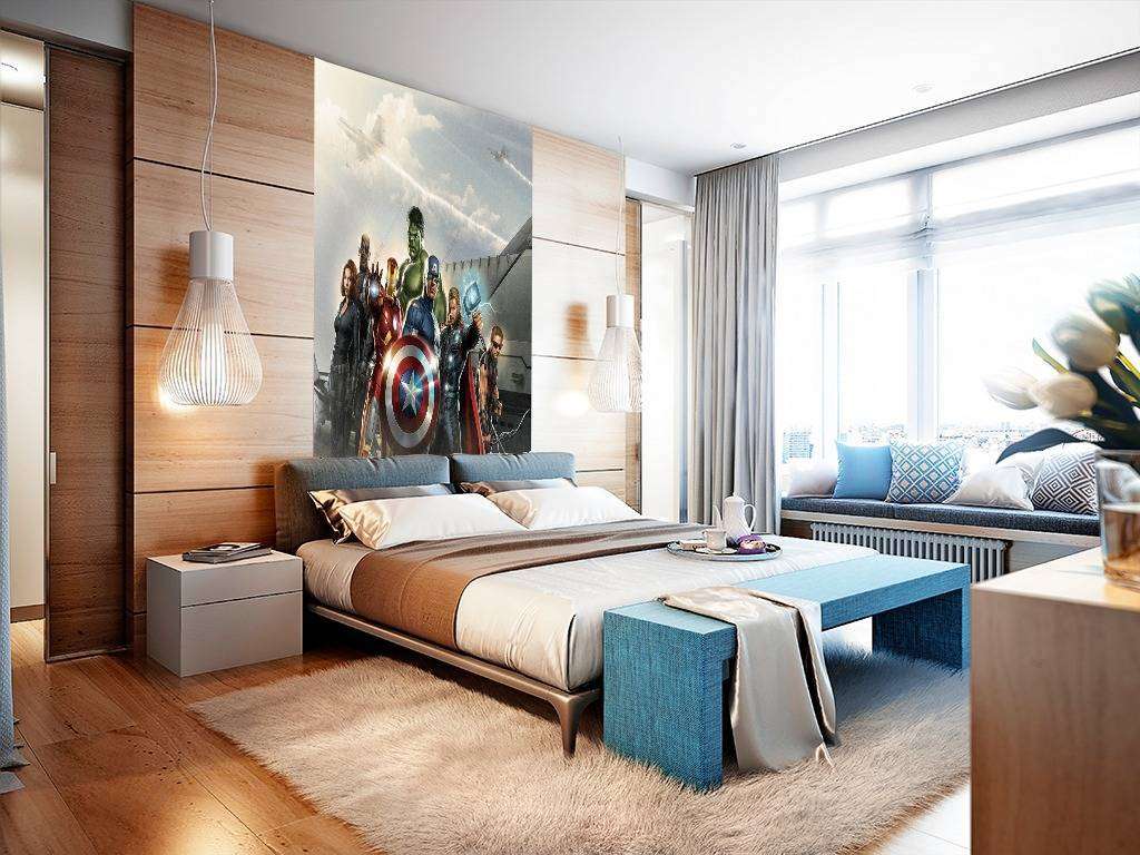 Фотообои в интерьере герои вселенной марвел  12-1058 фото