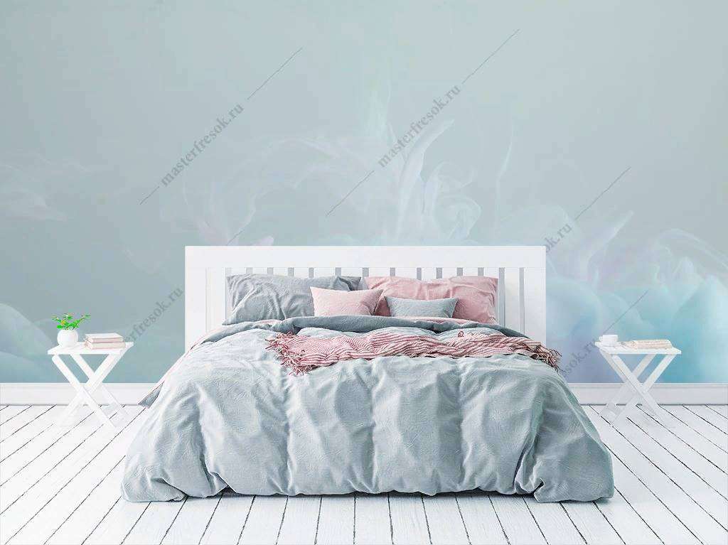 Фотообои в интерьере бирюзовый фон  9-1147 фото