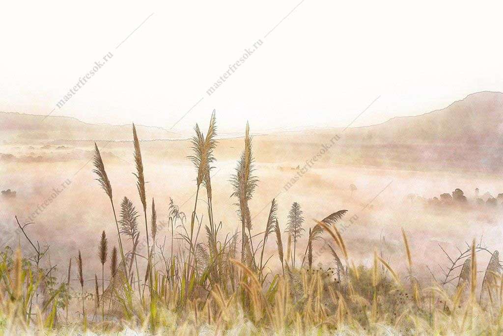 Фотообои в интерьере степь утром  10-973 фото