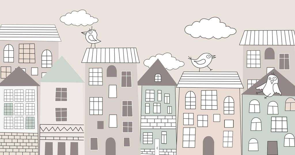 Фотообои в интерьере домики для детской  14-257 фото