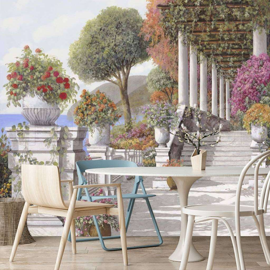 Фотообои Аллея с колоннами у моря  8-060