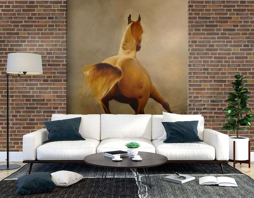 Фотообои в интерьере быстрая лошадь  17-4429 фото