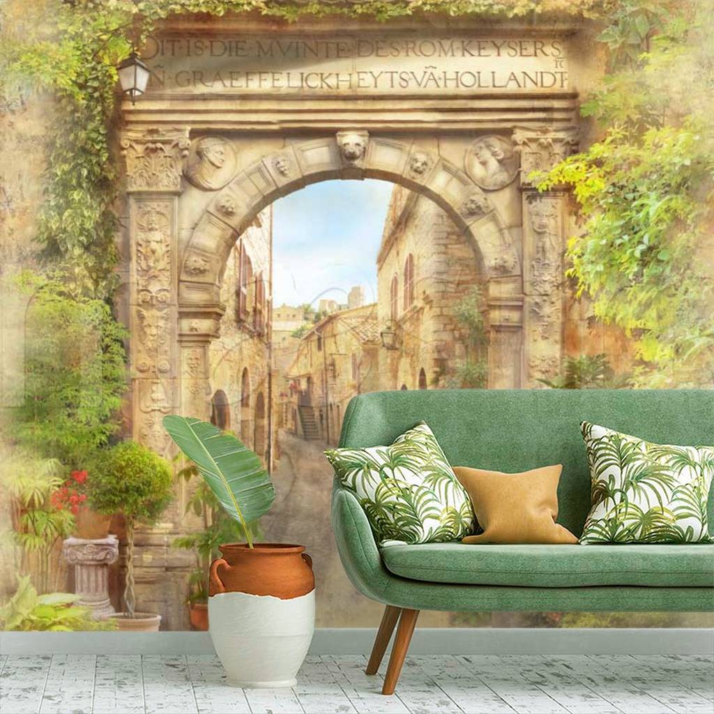 Фотообои Старинная улочка с классической аркой  11-053