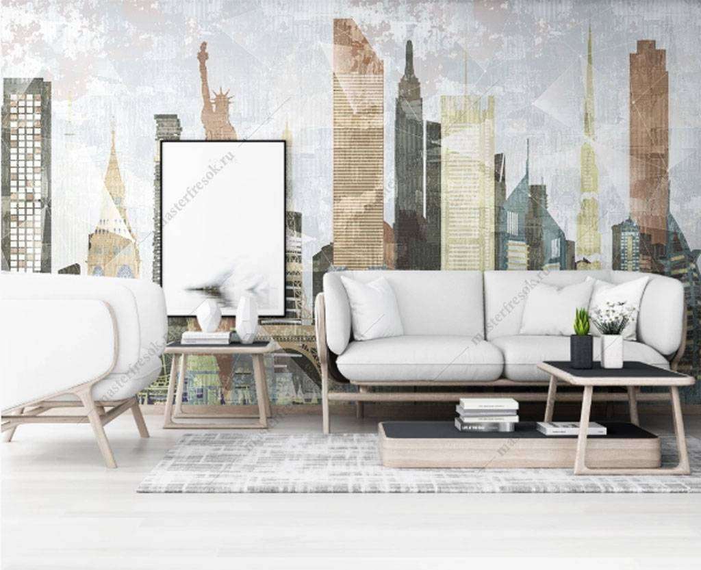 Фотообои в интерьере статуя свободы  15-834 фото