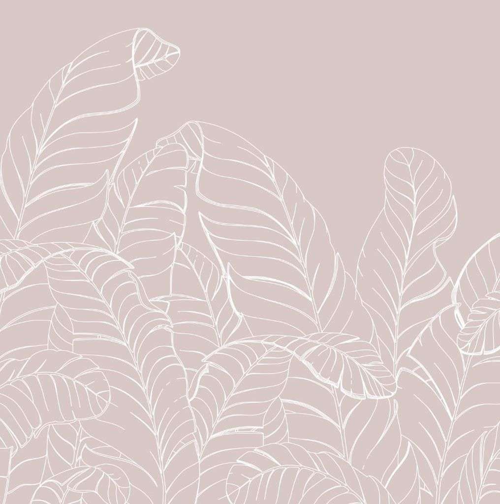 Фотообои в интерьере пальмы листья в нюдовых тонах  14-468 фото