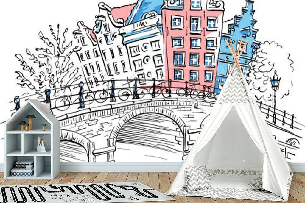 Фотообои в интерьере город граффити  12-493 фото