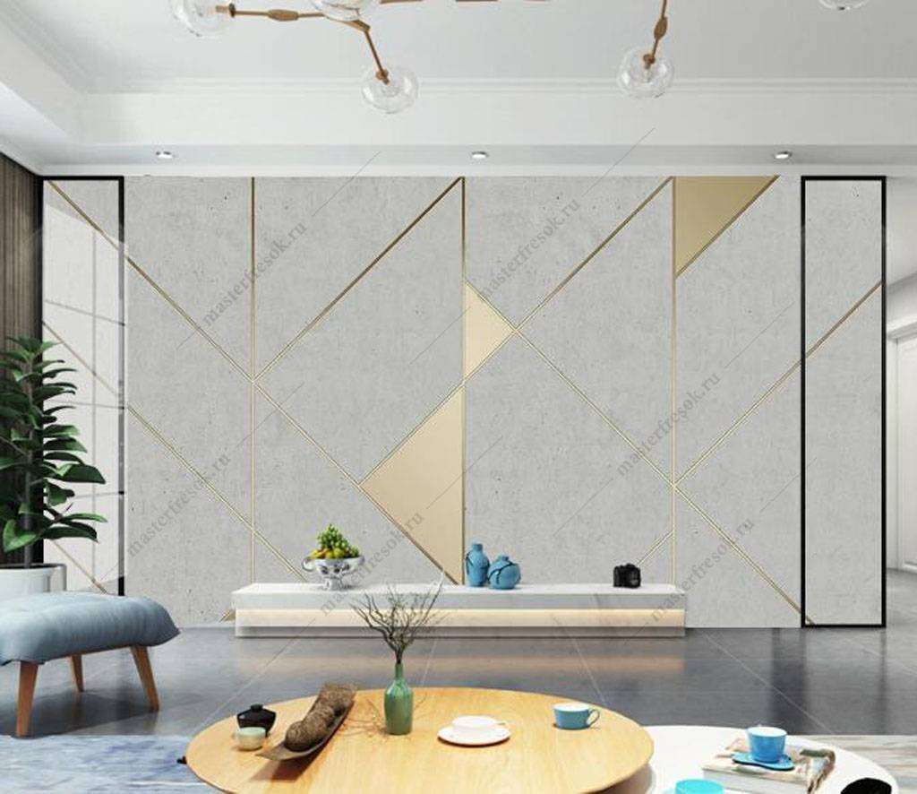 Фотообои в интерьере золотой треугольник  16-077 фото