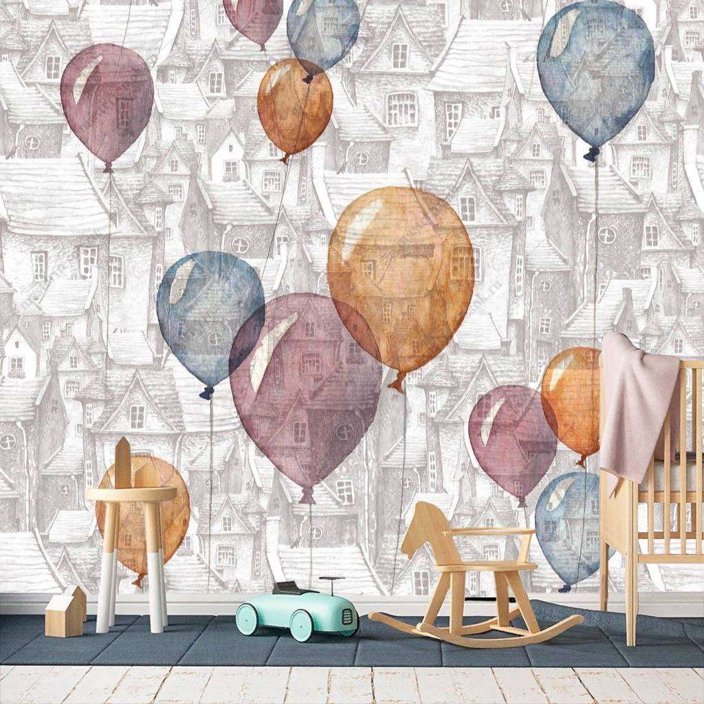 Фотообои в интерьере воздушные шарики  12-1176 фото