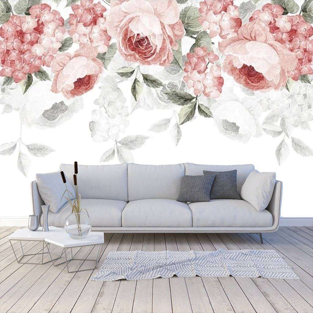 Фотообои в интерьере цветы на холсте  15-740 фото