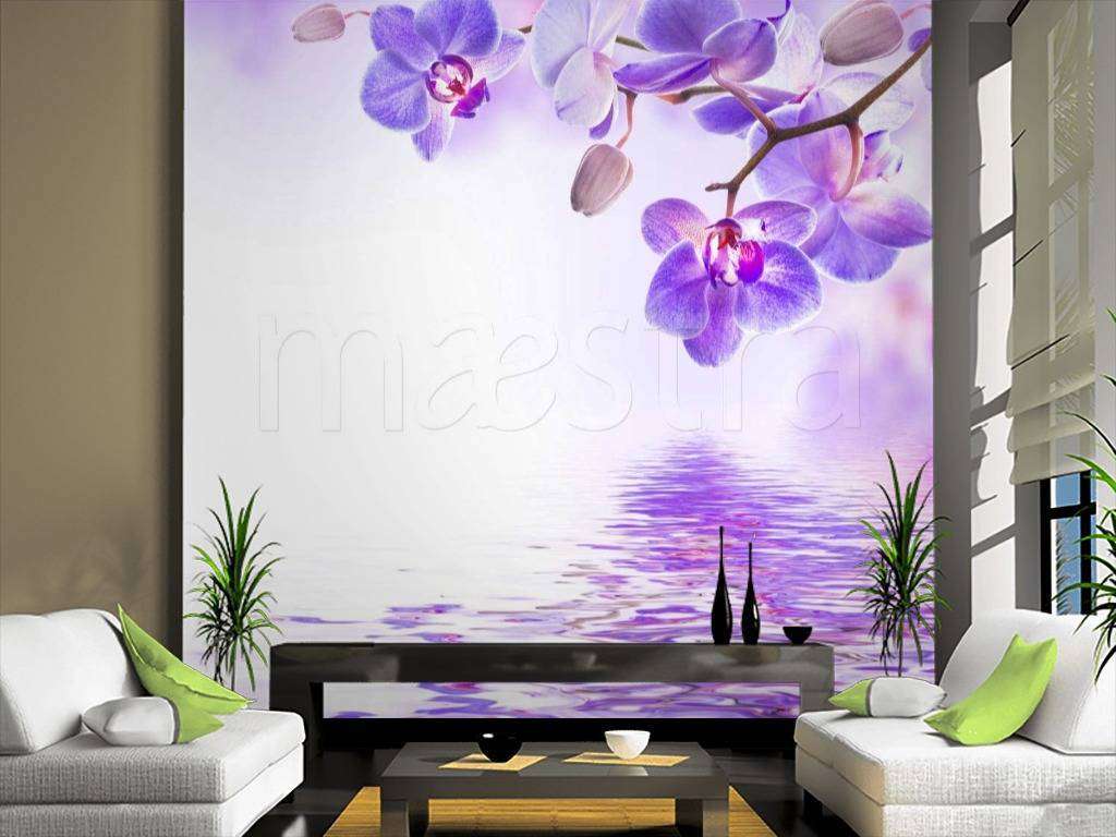 Фотообои Сиреневая орхидея над водой  10-215