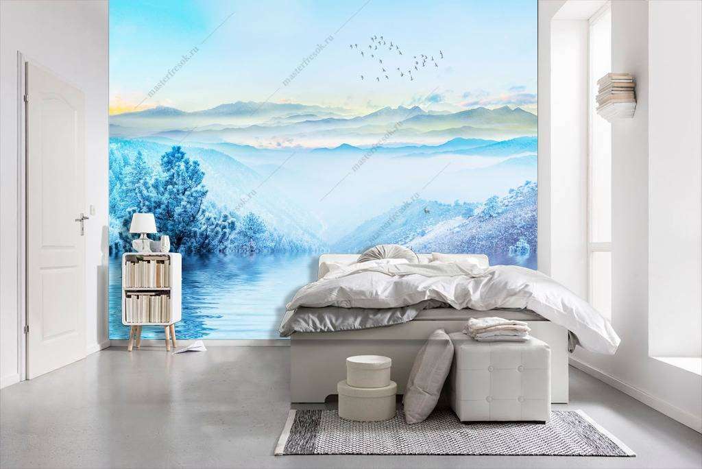 Фотообои в интерьере туман в долине  10-695 фото