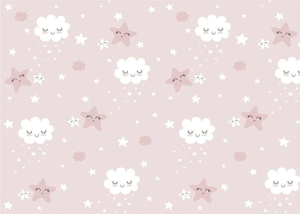 Фотообои в интерьере облака на розовом  12-761 фото