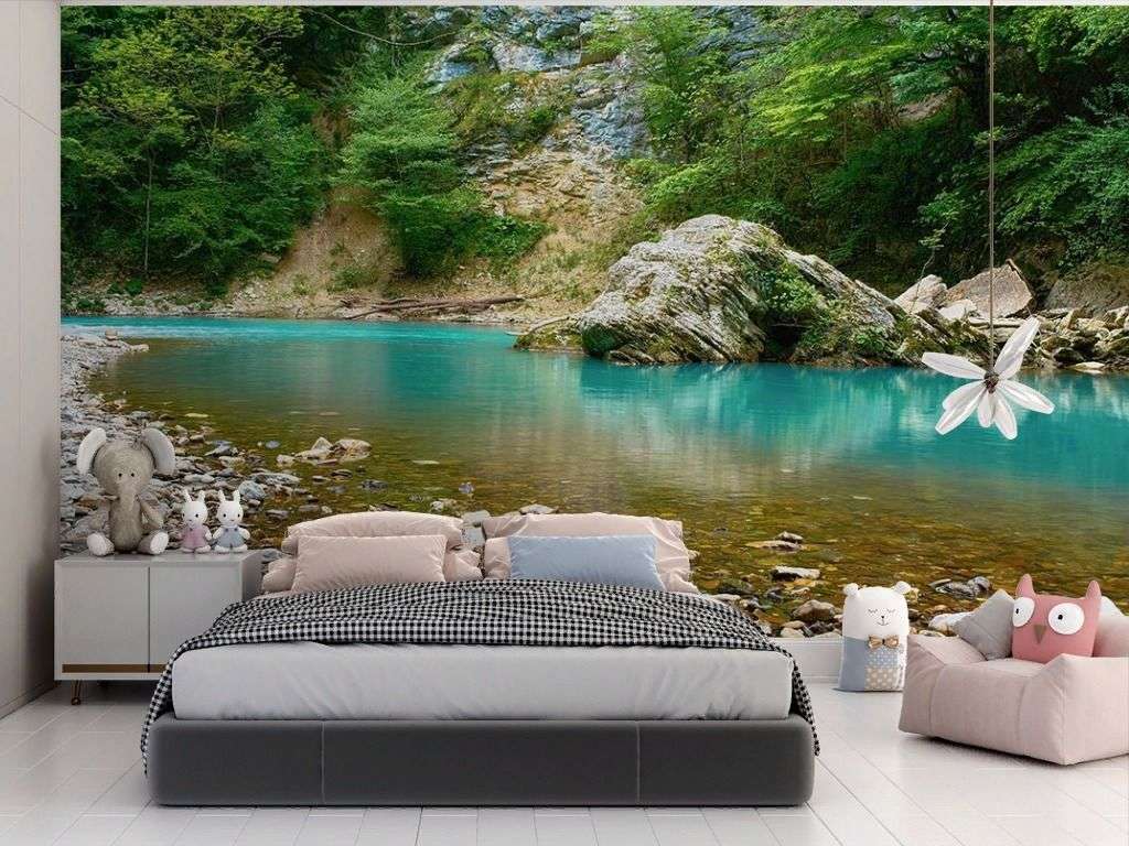 Фотообои в интерьере горная река  9-1968 фото