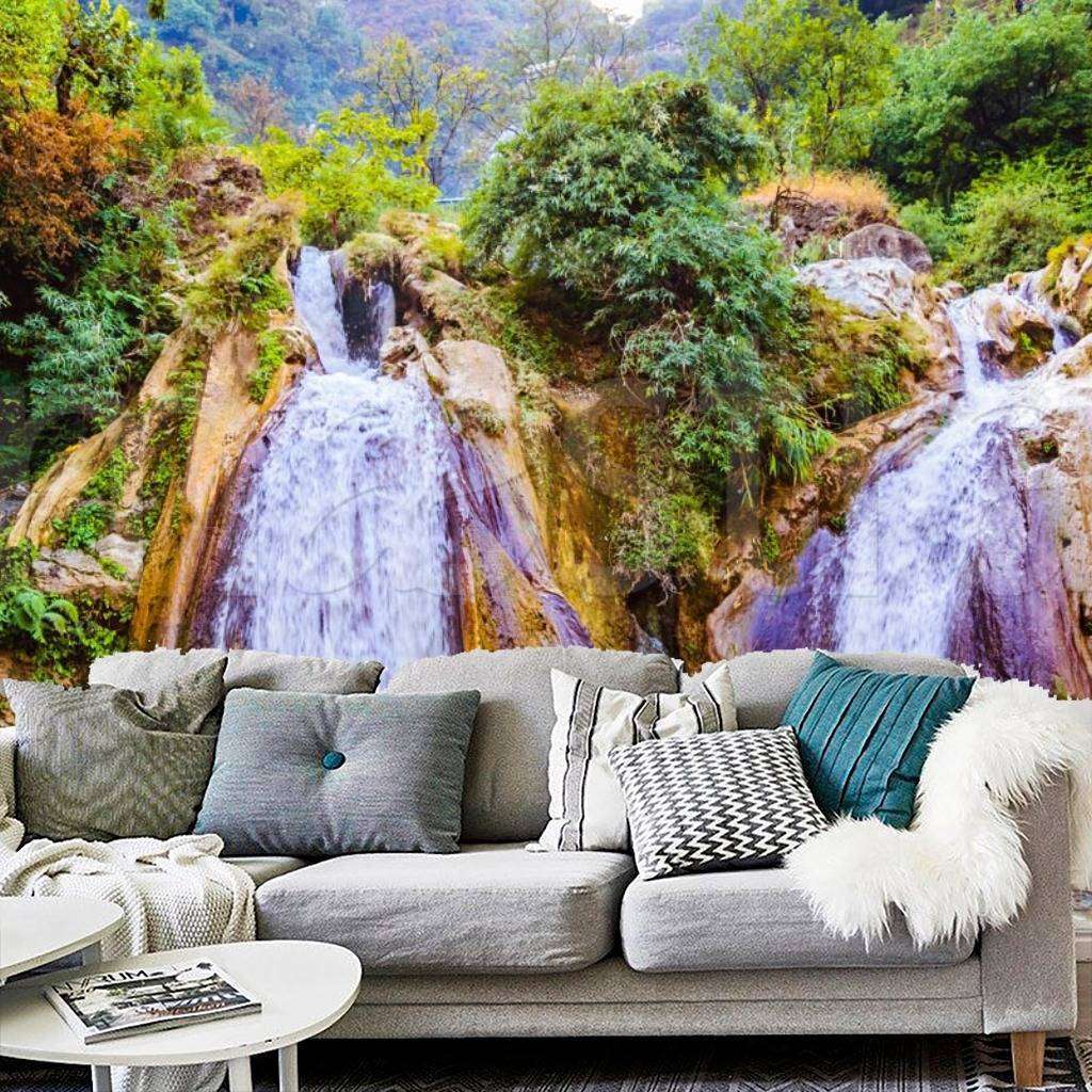 Фотообои Водопад Кемпти в зеленой долине Уттаракханд, Индия  9-910