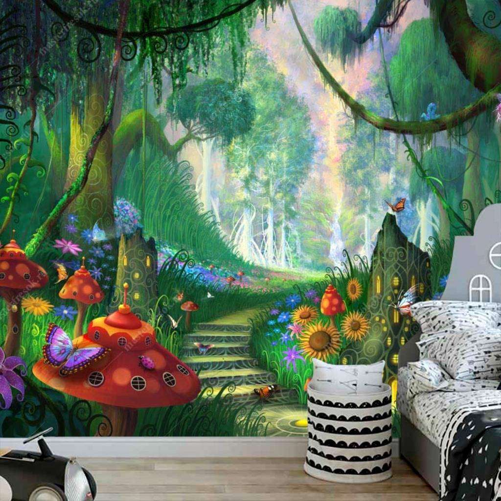 Фотообои Бесшовные обои на стену:  Волшебный лес. Артикул: 8-306  