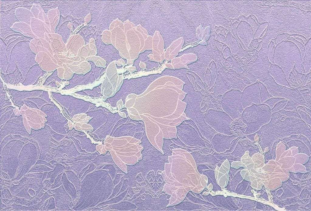 Фотообои в интерьере веточка магнолии на нежном фоне  9-1180 фото