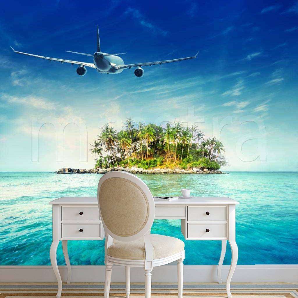 Фотообои Остров и самолет  9-205