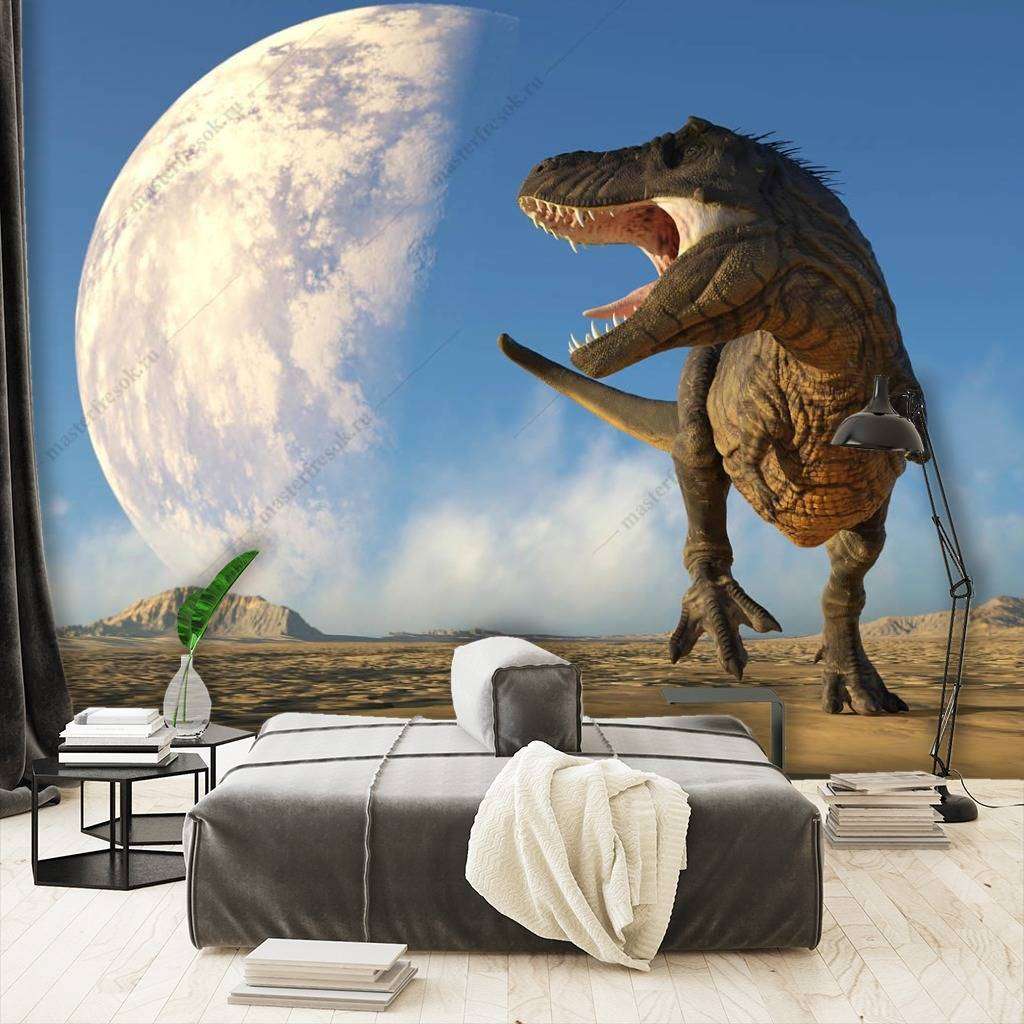Фотообои в интерьере тираннозавр  12-1121 фото