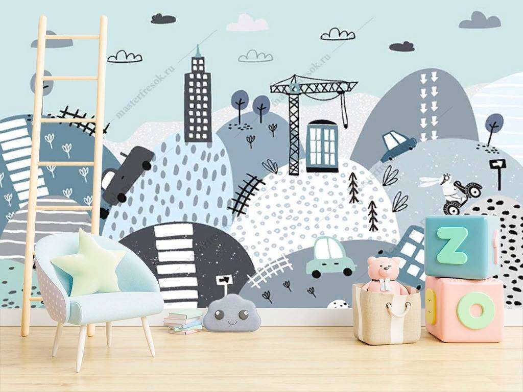 Фотообои в интерьере сказочный город в горах  12-1022 фото