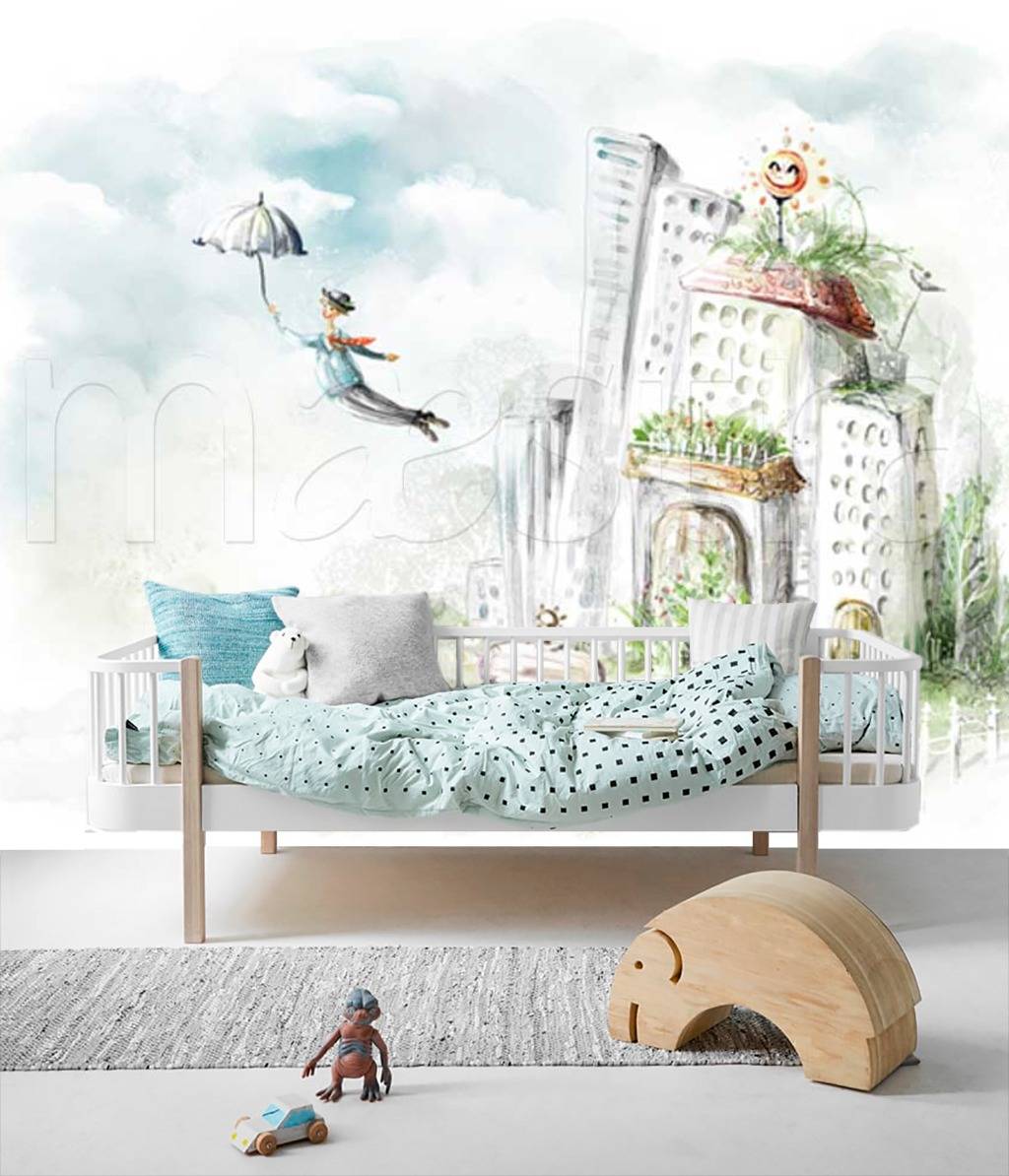 Фотообои Полет на зонтике  12-278