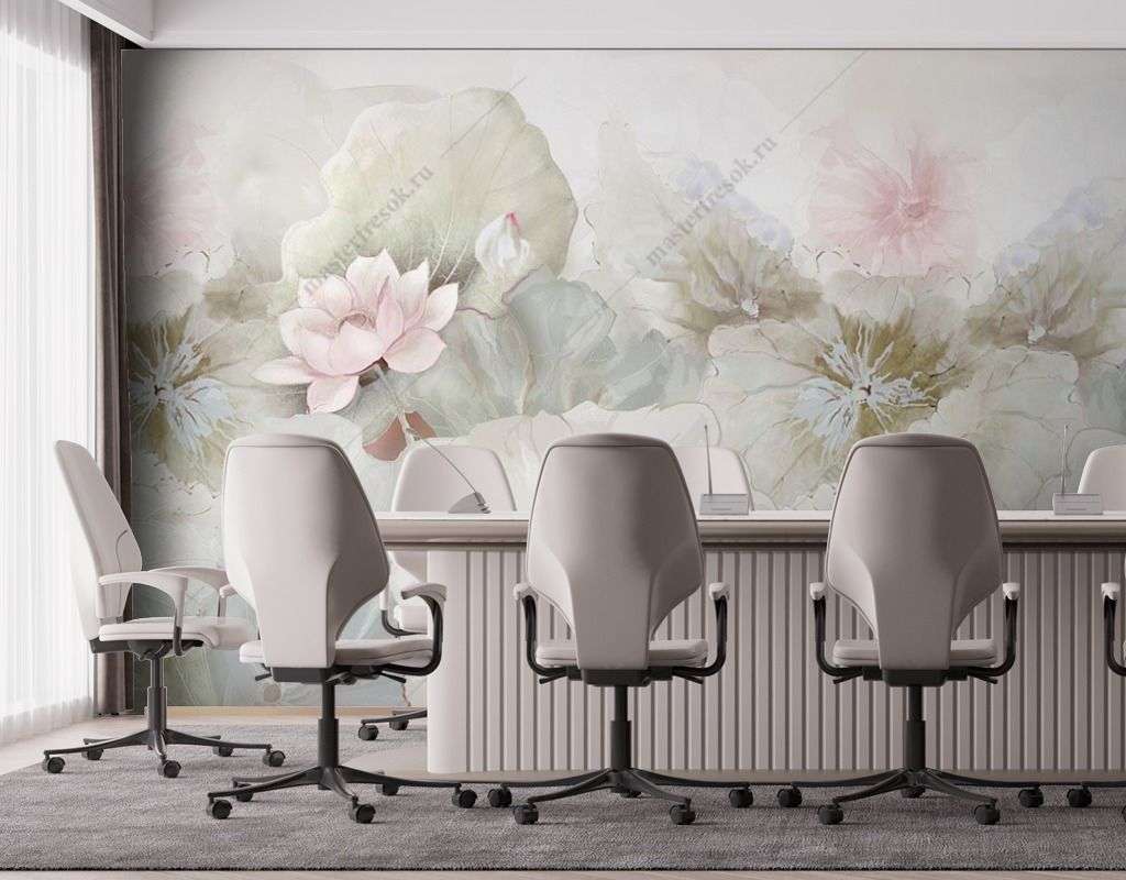 Фотообои в интерьере цветки лотоса  14-477 фото