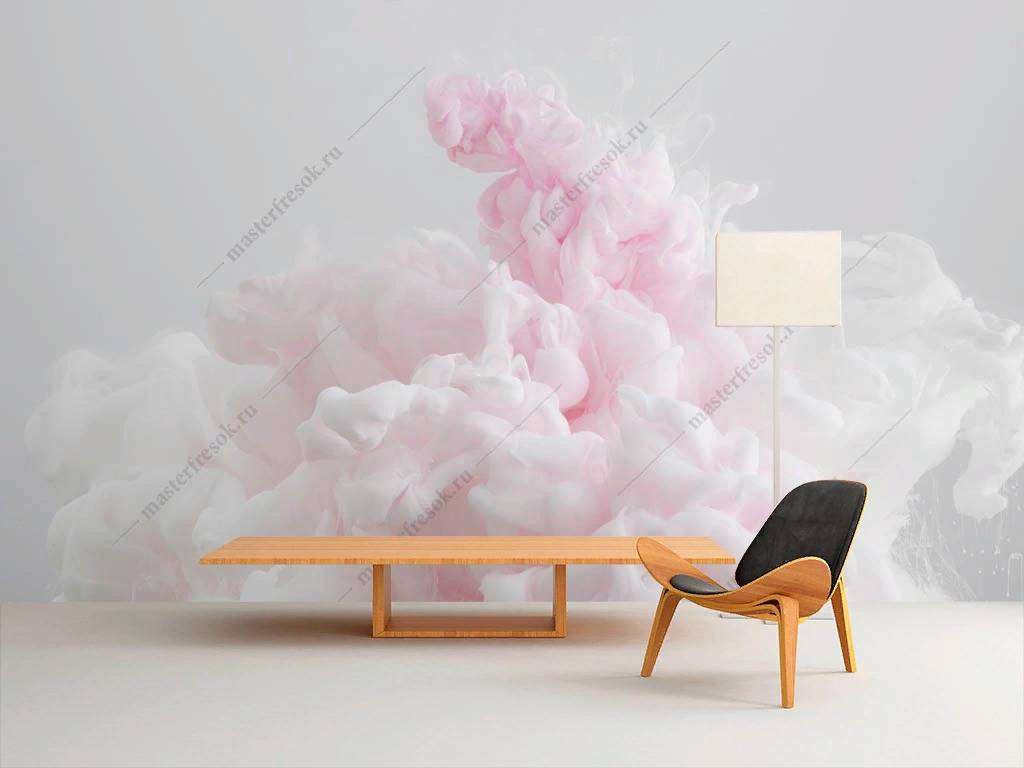 Фотообои в интерьере розовые краски  9-1149 фото
