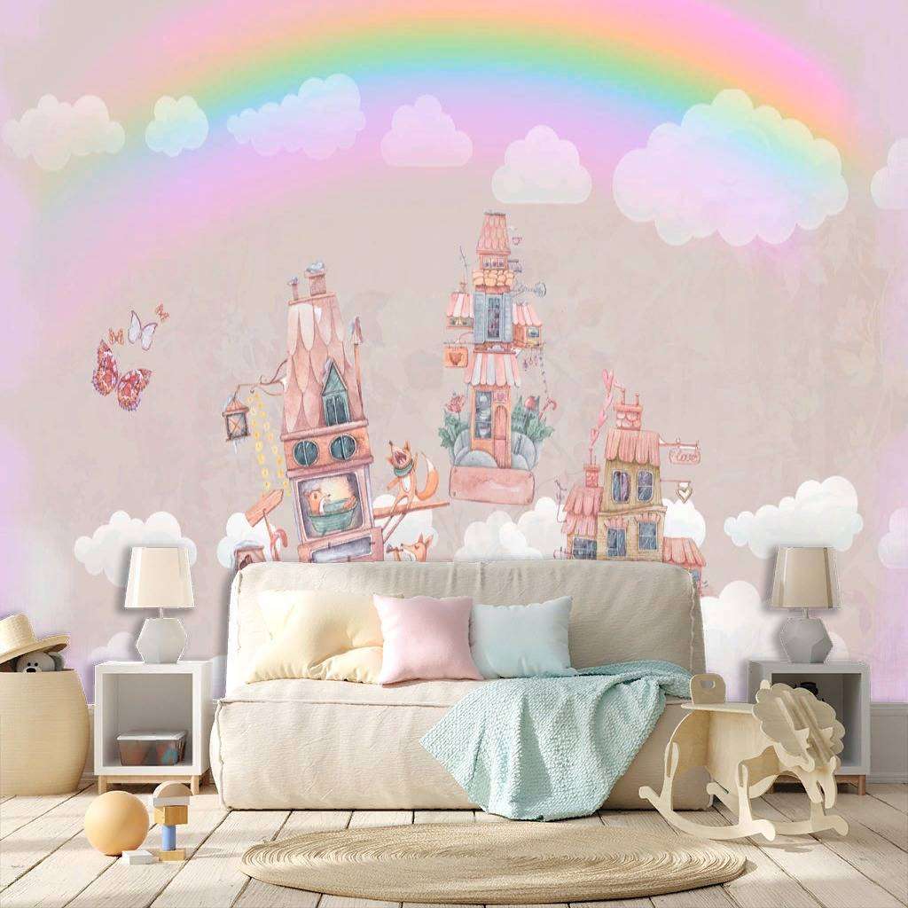 Фотообои в интерьере дэниела мерриам - сказочный мир замков  13-066 фото