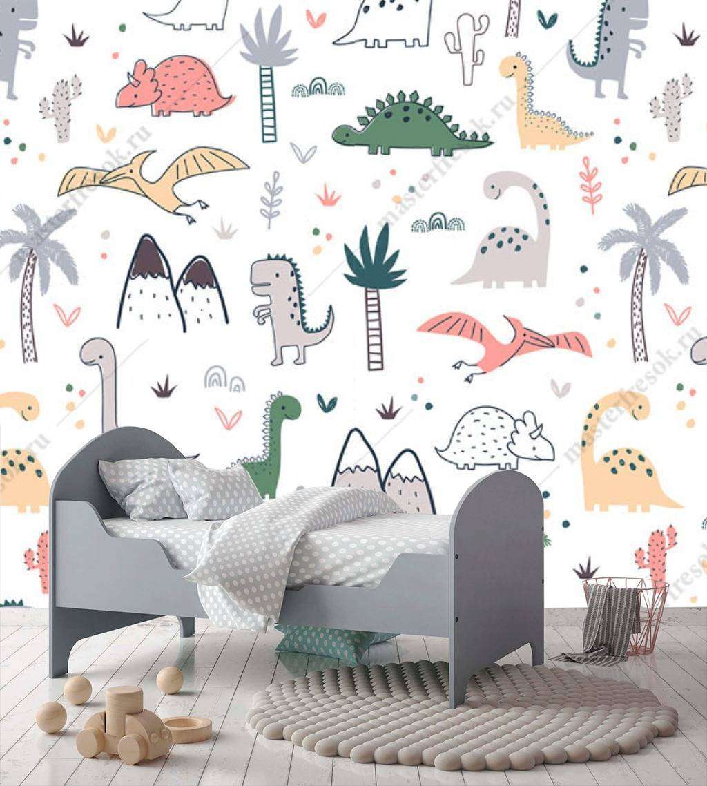 Фотообои в интерьере динозавры  12-676 фото