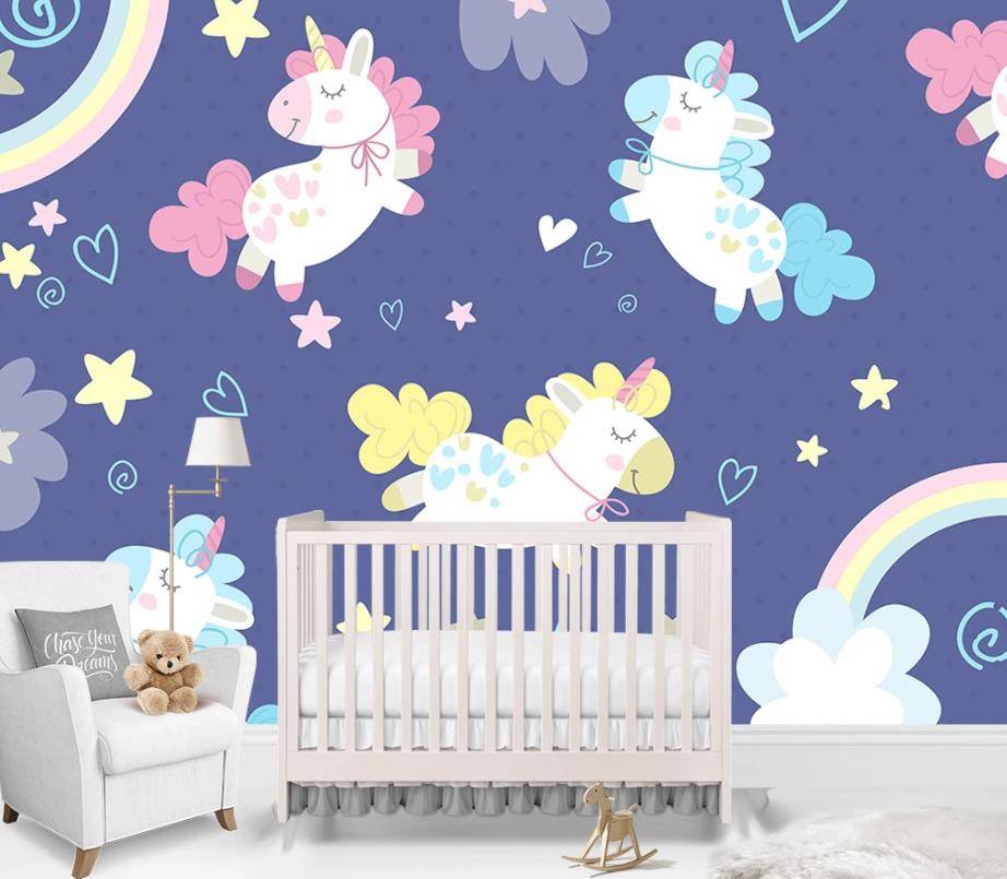 Фотообои Разноцветные единороги  15-352