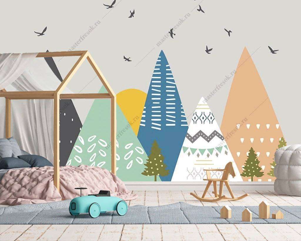 Фотообои Бесшовные обои на стену:  Разноцветные горы. Артикул: 14-124  