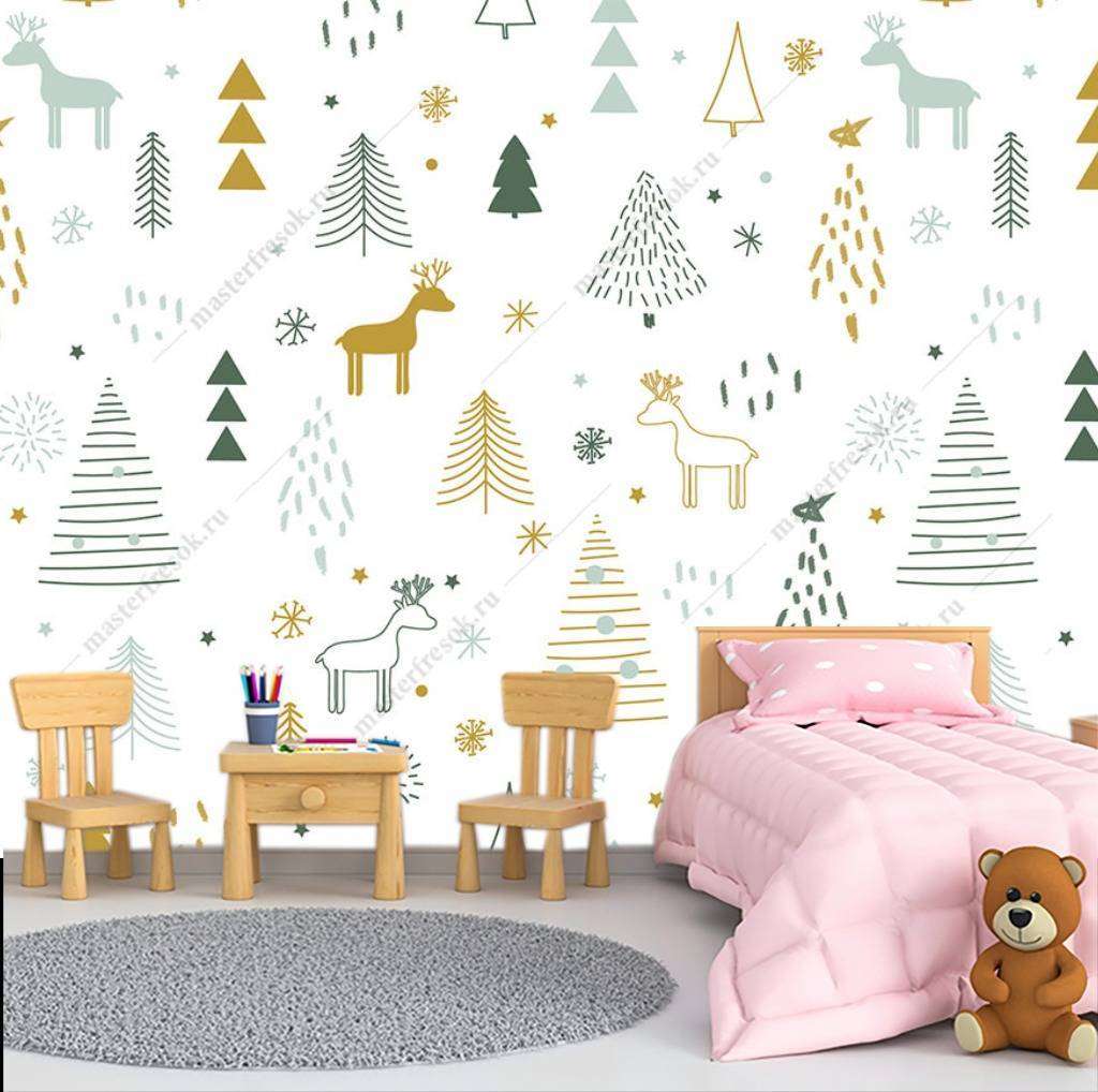 Фотообои в интерьере елочки фоновые  12-707 фото