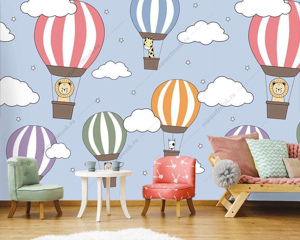 Фотообои Бесшовные обои на стену:  Воздушные шарики. Артикул: 12-750  