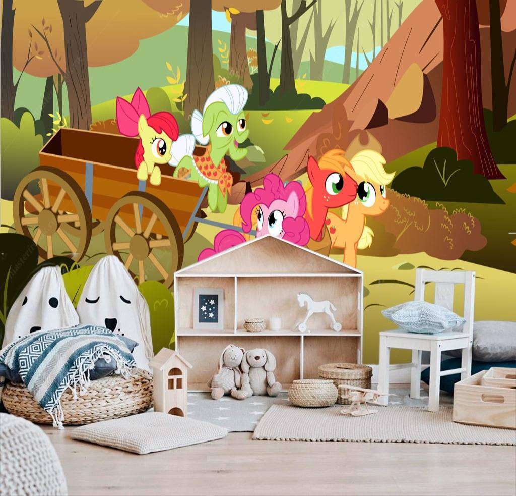 Фотообои в интерьере пони на прогулке  12-608 фото