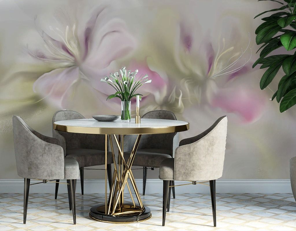 Фотообои Цветы бежевые  13-736