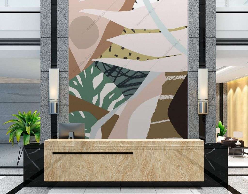 Фотообои в интерьере абстрактный стиль  9-1517 фото